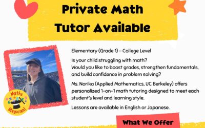 【New】Private Math Tutoring 算数・数学個人レッスン